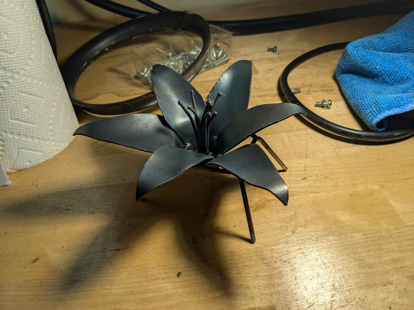 Metal Lily Sculpture
